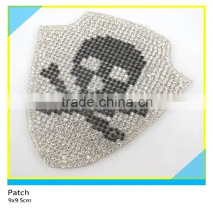 Iron on Glass Stone Applique Hotfix Red "M" Word Rhienstone Patch 5.5x6cm thumbnail-3