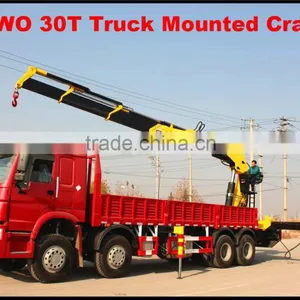 2015 Hot Sale Low Price Howo 380hp Euro3 35Ton Truck Mounted Crane for Sale Made in China thumbnail-1