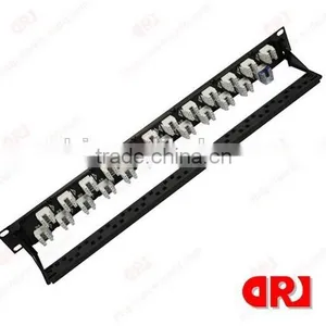 19" Mountable 24 Ports With 24 Modules Jack 45 Degree Cat6 Patch Panel thumbnail-1
