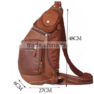 Fashion Casual School Leather Cross Body Chest Sling Bag for Teenagers Youn Men Chest Shoudler Bag Quality Choice thumbnail-3