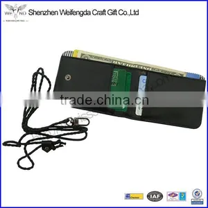 Factory RFID Blocking Zipper Pockets for Passports Holder Leather Travel Neck Wallet thumbnail-1