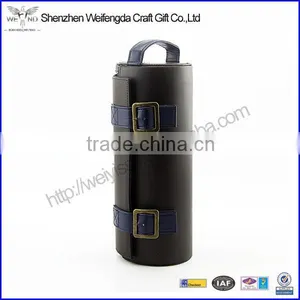 Personalized Design Black Wine Case With Handle Leather Wine Bottle Case Gift Box thumbnail-1
