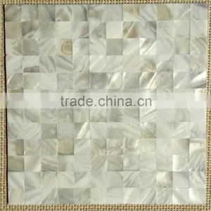 No Gap White Natural Shell Mother of Pearl Square Mosaic thumbnail-1