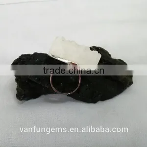 Beautiful Natural Round Copper Alloy Plated Druzy Ring Druzy thumbnail-3