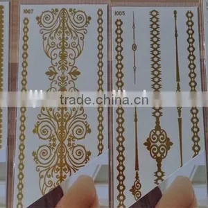 Skin Tattoo Sticker Gold Silver Tattoo Bracelet Gold Tattoo thumbnail-1