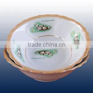 Wholesale Ceramic Porcelain7.5" Round Fruit Plate With Green Leaf Decal thumbnail-5