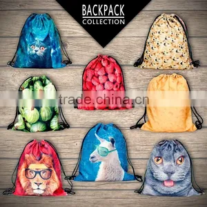 2016 Fashion Summer Backpack Drawstring Bag Galaxy Mustache Digital Print Sewing No Raw Edges Tote Tutorial With Travel Stuff thumbnail-6