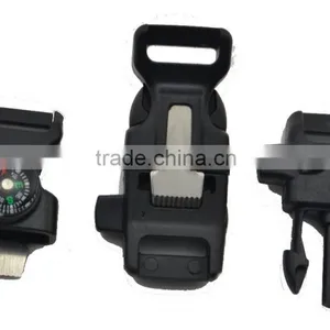 2015 New Arrived Compass Plastic Fire Starter Buckle for OEM Paracord Bracelet Quality Choice thumbnail-4