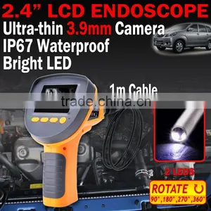 2.4" LCD Borescope Endoscope 3.9mm 1M IP67 2 LEDs Rotaion 360 Inspection Camera thumbnail-2