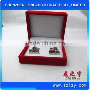 Luxury Cufflink Box With Black Velvet Pillow Blank Cufflink thumbnail-1