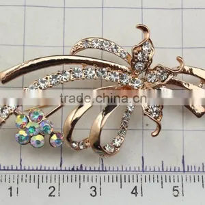 Rhinestone Alloy Metal Brooch,Leaf Brooches And Pins For Wedding Invitation thumbnail-3