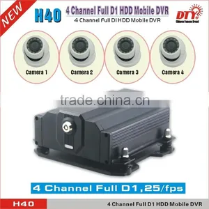 Anti-vibration 4CH 3G WIFI GPRS GPS D1 Mobile DVR Support 4 Cameras With Motion Detection thumbnail-1