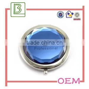 Metal Round Crystal Portable Make-up Mirror thumbnail-1