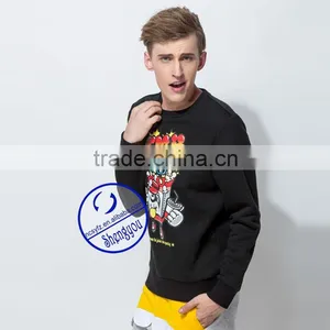 Custom 100% Fleece Polyester Men Black Pullover Printed Hoodie Sweatshirts thumbnail-3