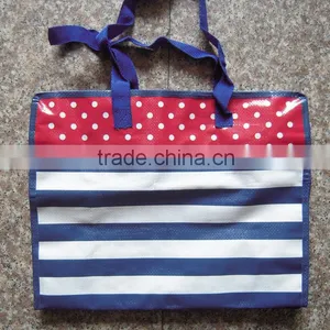 Promotional Tote Zipper Woven Bags With Lamination thumbnail-1