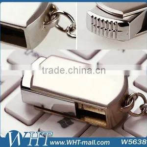 360 Degree Rotating Stainless USB Flash Drive Memory Stick Metal USB Disk thumbnail-1