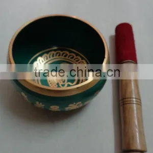 Coloured Brass Tibetan Singing Bowls From India thumbnail-1