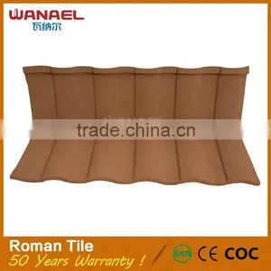 Excellent Fire Resistance Colored Stone Coated Metal Steel Roman Roof Sheets Tile thumbnail-2