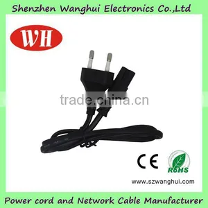 German Type Rubber Two Round Pin Power Cord for Monitor thumbnail-4
