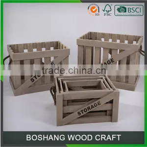 Wholesale Chinese Handmade Brand New Storage Box Wood Crate thumbnail-1
