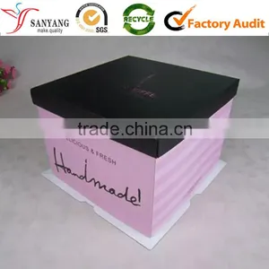 Bottom Underpinning Foldable Paper Cake Box With Tray Lid thumbnail-1
