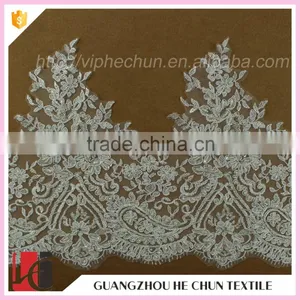 HC-2343-1 Hechun Women Embroidery Bead Polyster Corded Lace Bridal Trim thumbnail-2