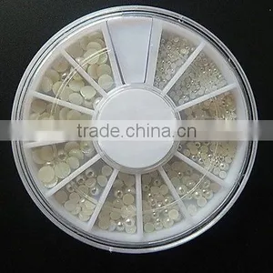 Beautiful 4 Sizes Half-round Pearl Nail Art Decoration Tools for 3D Nail Art Sticker thumbnail-1