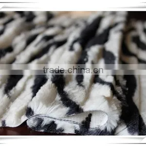 100% Polyester Zebra Pattern Faux Fur Fabric thumbnail-2
