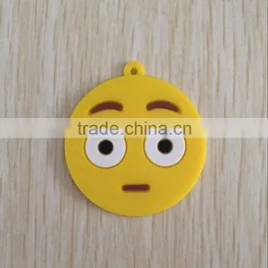 Popular Stuffed Plush Soft Toy Yellow Pvc Emoji Keychain thumbnail-4