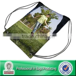 Small 210d Nylon Mesh Draw String Backpack Sport Sack thumbnail-1