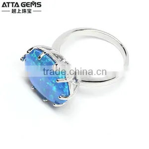 Beautiful Synthetic Opal Gemstones Ring 925 Silver Ring thumbnail-3