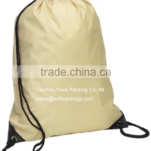 New Design Promotional Polyester Drawstring Bag, Eco Drawstring Bag, Blank Reusable Grocery Backpack Shopping Bag thumbnail-1
