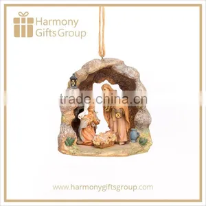 Polyresin Nativity Figures Stone Scene Ornament thumbnail-1