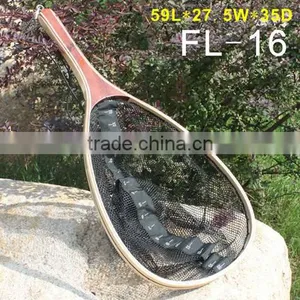 Wooden Frame Nylon Net With Bottome Ruler Fishing Landing Net thumbnail-1