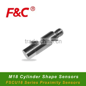 FSCU1805 Series M18 3-Pins Inductive Proximity Sensors, Connector Type, Sensing Part Is Made of Metal, Full Metal Housing. thumbnail-1