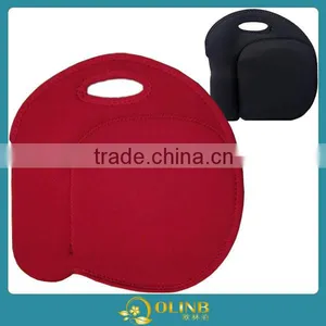 Custom Insulated Neoprene Lunch Bag With Bottle Holder thumbnail-1