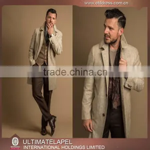 Fresh Linen Fabric Custom Made SlimFit Latest Design Men Long Coat thumbnail-1