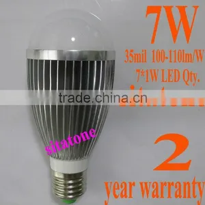 7W LED Bulb,2 Year Warranty Free Shipping Sale Polishing AC85-265V E27 B22 ,770LM,7*1w Led Lamp thumbnail-1