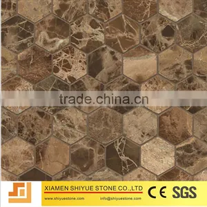 Dark Emperador Marble Stone Mosaic Tile thumbnail-1