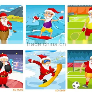 Home Decoral Cartoon Christmas Paintings for Kids thumbnail-1