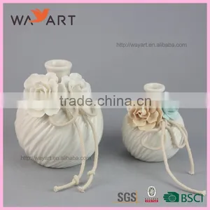 New Arrival White Ceramic Oil Dispenser With Flower Design thumbnail-1