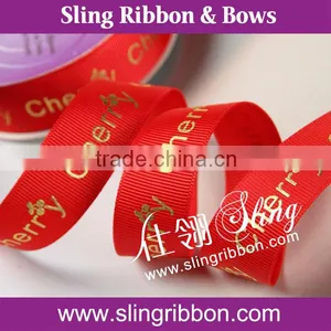 Gold Foil Printing Ribbon For Christmas Day Decoration thumbnail-1