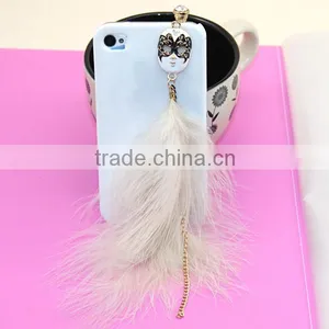 Smallquantity Wholesale Fur Pom Dust Plug for Samsung Galaxy s6 thumbnail-2