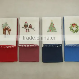 Kitchen Cotton Velour Tea Towel Set With Embroidery and Waffle Cotton Towel Set China Supplier Bulk Buy From China thumbnail-2