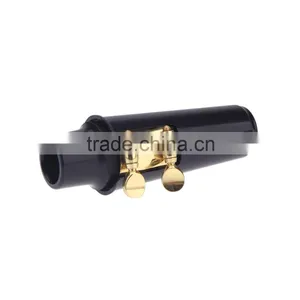 Sax Saxophone Mouthpiece Plastic With Cap Metal Buckle Black thumbnail-6