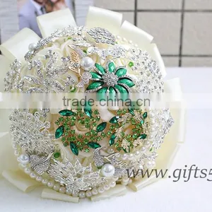 Elegant Crystal Wedding Bridal Bouquet thumbnail-3