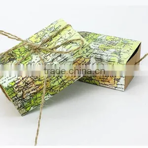 Unique Wedding Favour Boxes Map Wedding Favor Box Kraft Favour Boxes thumbnail-1