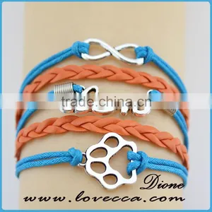 Colorful Wholesale Leather Rope Personalized Womens Leather Bracelets thumbnail-1