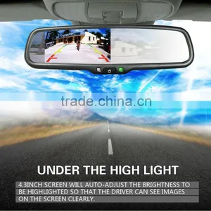 4.3inch Auto Dimming TFT-LCD Monitor EK-043LA-TPMS Rearview Mirror With; Configurable High Temperature Alert Setting thumbnail-4