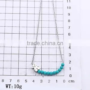 Guangzhou Biggest Wholesale Fashionable Ceramic Pearl Silver Chain Necklace thumbnail-6